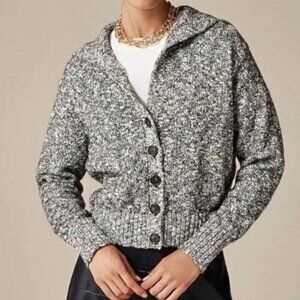 J. Crew Sailor-Collar Button Up Cardigan Marled Yarn Size Medium